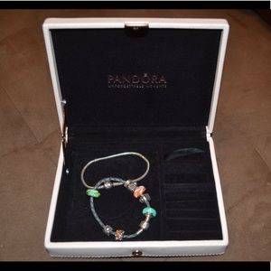 Pandora Bracelets with 9 charms and Jewelry Box